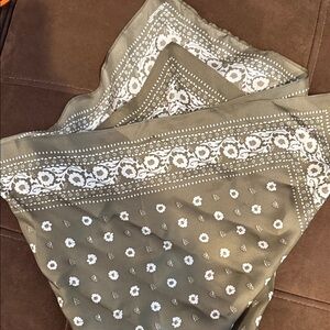 Madewell Green Silk Bandana scarf